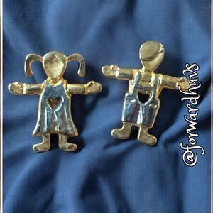 Bundle Sale 3 for $15 | Vintage Siver-tone & Gold-tone Boy & Girl Pins